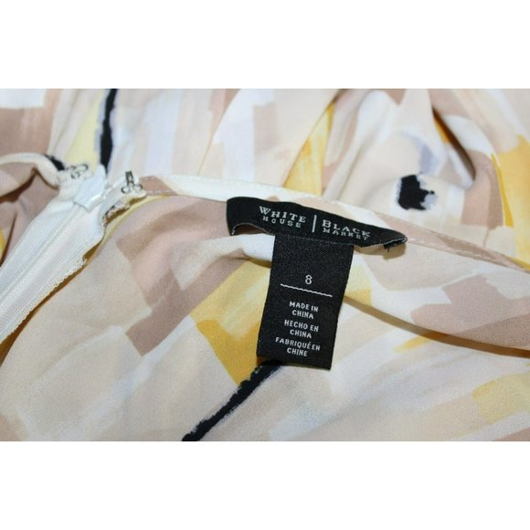White House Black Market Womens Yellow Multicolor Sleeveless Dress 8 - Picture 6 of 6
